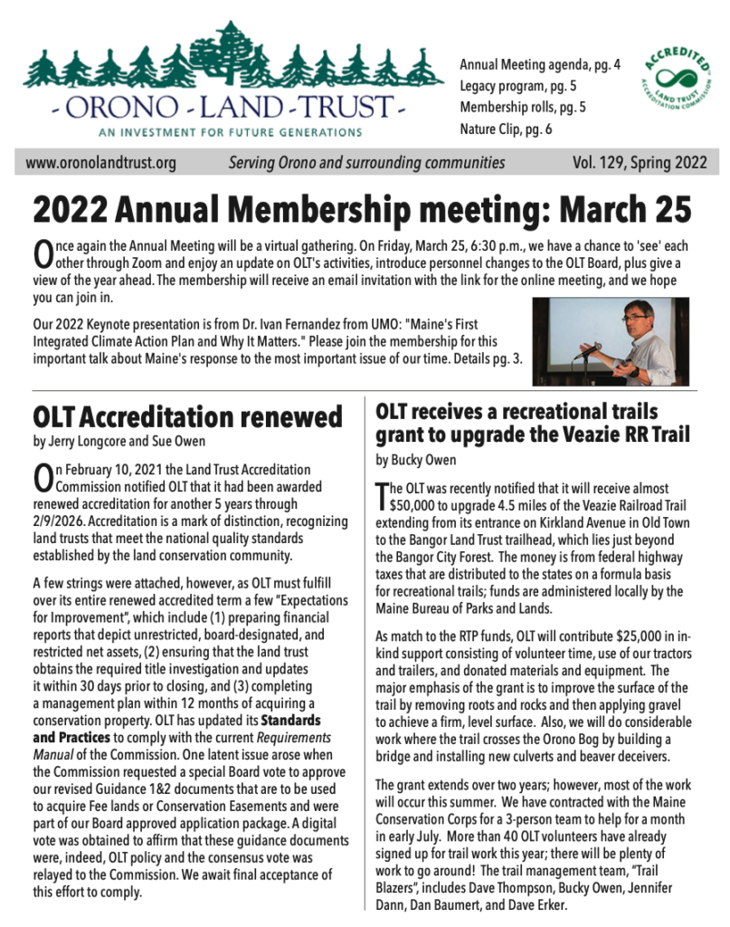 Cover image for the OLT Spring 2022 Newsletter